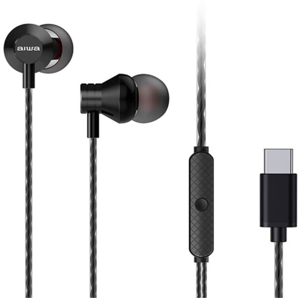 Auriculares Intrauditivos Aiwa ESTM-50USB-C/BK/ con Micrófono/ USB Tipo-C/ Negros 8435256900309 ESTM-50USB-C/BK