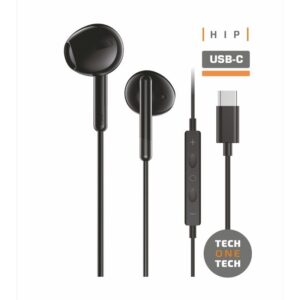 Auriculares Intrauditivos Tech One Tech earTECH TEC1302/ con Micrófono/ USB Tipo-C/ Negros 8436546594284 TEC1302