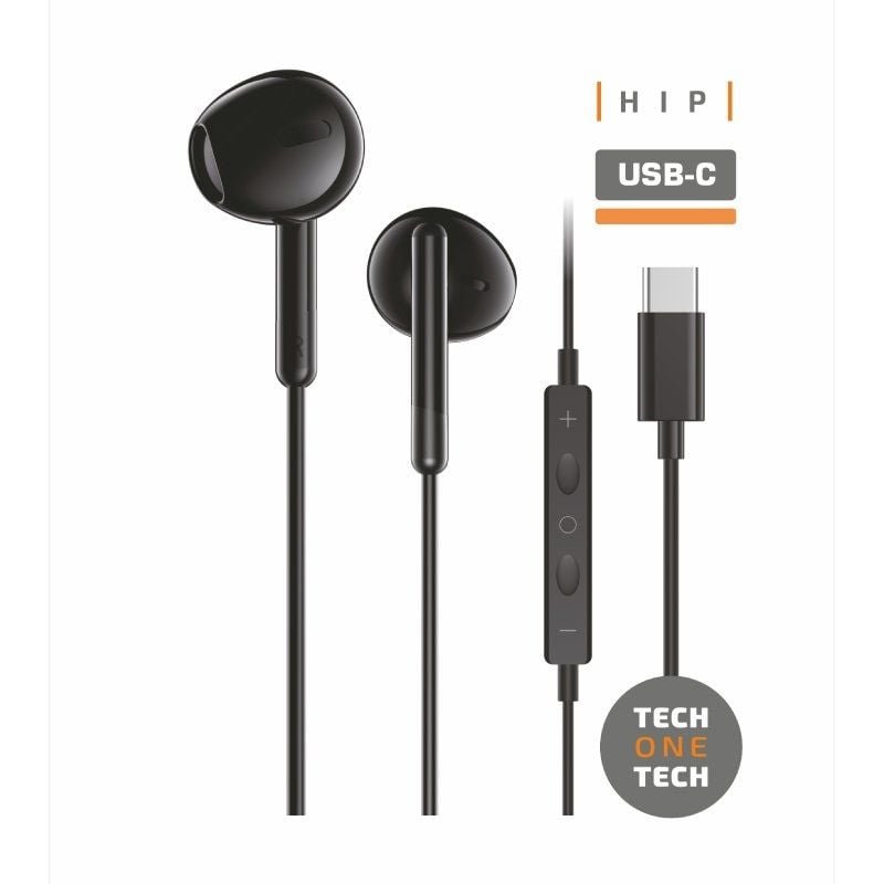 Auriculares Intrauditivos Tech One Tech earTECH TEC1302/ con Micrófono/ USB Tipo-C/ Negros 8436546594284 TEC1302
