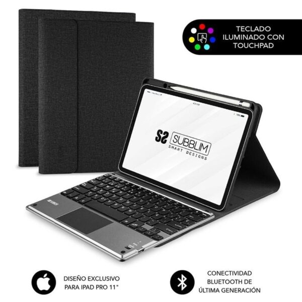 Funda con Teclado Subblim Keytab Pro Bluetooth Touchpad para Tablets Apple iPad Pro de 11" 2020/ Negra 8436586741426 SUB-KT4-BTPI50