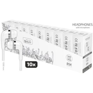 Pack 10 Auriculares Intrauditivos Tech One TEC2955/ con Micrófono/ Jack 3.5/ Blancos 8436546594413 TEC2955