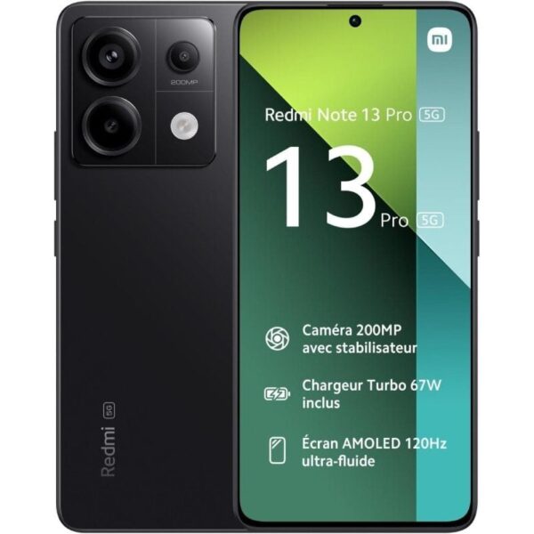 Smartphone Xiaomi Redmi Note 13 Pro NFC 8GB/ 256GB/ 6.67"/ 5G/ Negro 6941812750896 MZB0FFWEU