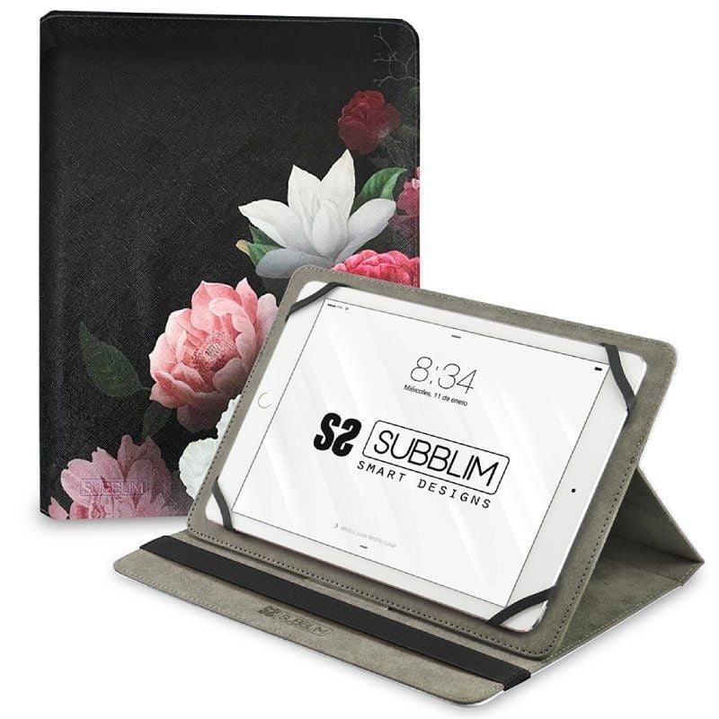 Funda Subblim Trendy Case Rosas para Tablet de 11"/ Negra 8436586742294 SUBCUT-4TC011