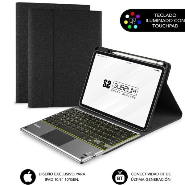 Funda con Teclado Subblim KeyTab Pro BT para Tablet iPad 10.9" 10a Gen/ Negra 8436586742645 SUBKT4-BTPI02