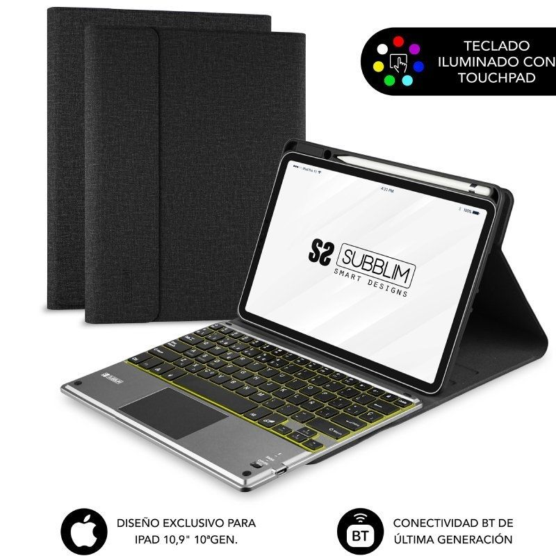 Funda con Teclado Subblim KeyTab Pro BT para Tablet iPad 10.9" 10a Gen/ Negra 8436586743659 SUBKT4-BTPI03