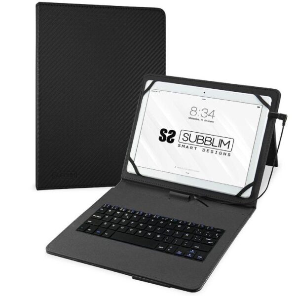 Funda con Teclado Subblim Keytab Pro USB para Tablets de 10.1"-11"/ Negra 8436586741020 SUB-KT1-USB001
