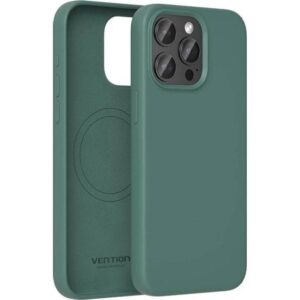 Funda Silicona con Magsafe Vention KUFG0-10/ Compatible con iPhone 15/ Verde Ciprés 6922794787513 KUFG0-10