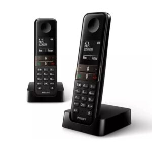 Teléfono Inalámbrico Philips D4702B/34/ Pack DUO/ Negro 4895229101142 D4702B/34