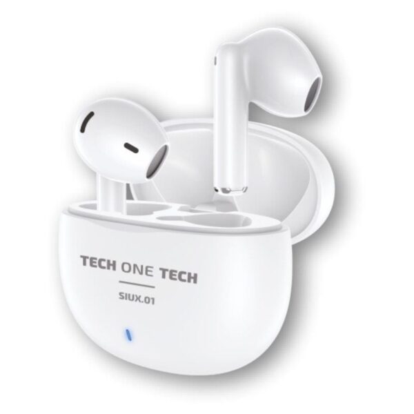 Auriculares Bluetooth Tech One Tech SIUX.01 TEC1401/ con estuche de carga/ Autonomía 5h/ Blancos 8436546594260 TEC1401