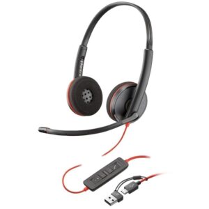 Auriculares Poly Blackwire 3220 + Adaptador USB-C/A/ con Micrófono/ Bulk/ Negros 197498433073 8X228A6