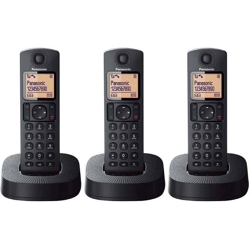 Teléfono Inalámbrico Panasonic KX-TGC313SP/ Pack TRÍO/ Negro 5025232765744 KX-TGC313SPB